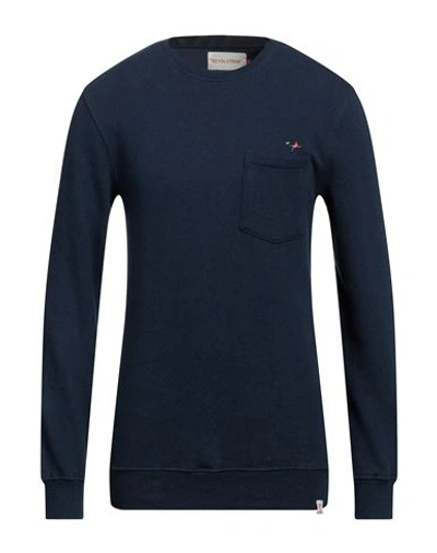 Revolution Man Sweatshirt Navy Blue Size S Cotton