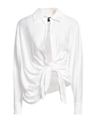 Jacquemus Woman Shirt White Size 4 Viscose, Polyamide