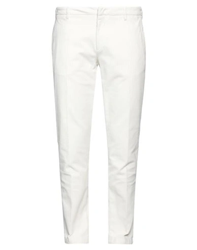 Baronio Man Pants Off White Size 40 Cotton, Elastane In White