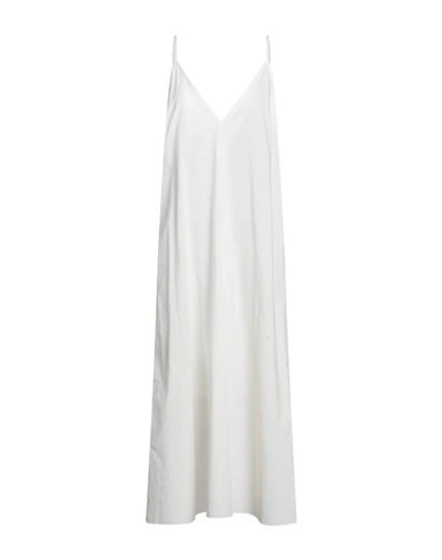 Alessia Santi Woman Midi Dress Ivory Size 12 Cotton In White