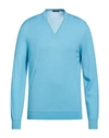 Drumohr Man Sweater Light Blue Size 38 Super 140s Wool