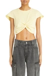 ISABEL MARANT ZINEAE MODERN TWIST CROP COTTON T-SHIRT