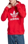 Adidas Originals Lifestyle Trefoil Graphic Hoodie In Better Scarlet