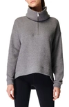 Sweaty Betty Restful Boucle Half Zip Sweatshirt In Charcoal Marl