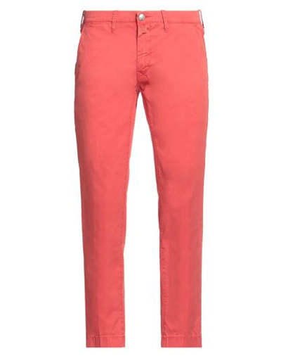 Jacob Cohёn Man Pants Tomato Red Size 35 Cotton, Lyocell, Elastane