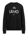 Liu •jo Man Man Sweatshirt Black Size Xxl Cotton, Elastane In Black