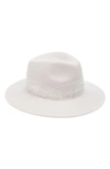 EUGENIA KIM VEIL TRIMMED WOOL FEDORA