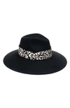Eugenia Kim Metallic Trim Wool Fedora Hat In Black
