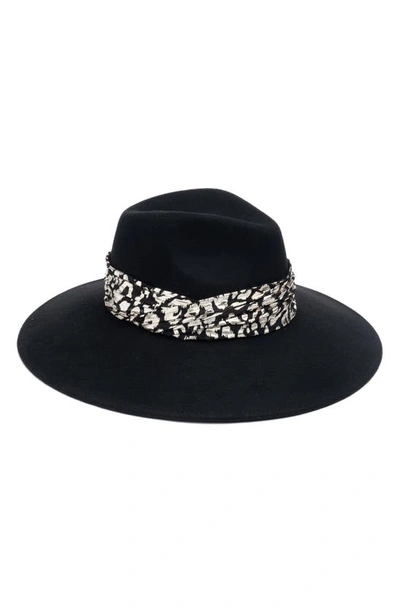 Eugenia Kim Metallic Trim Wool Fedora Hat In Black