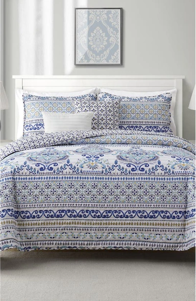 Vcny Home Malik Reversible 5-piece Comforter Set In Blue Multi