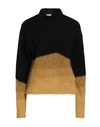 Dondup Woman Turtleneck Black Size 4 Wool, Mohair Wool, Polyamide In Black