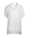 Skills & Genes Woman Top Ivory Size 6 Linen In White