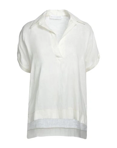 Skills & Genes Woman Top Ivory Size 6 Linen In White