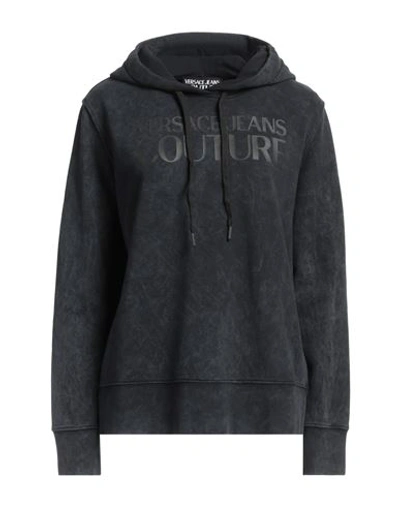 Versace Jeans Couture Woman Sweatshirt Charcoal Size S Cotton, Elastane In Grey