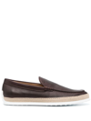TOD'S ALMOND-TOE LEATHER LOAFERS