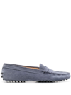 Tod's 5mm Gommini Suede Loafers In Dark Grey