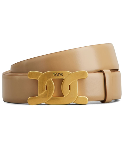 Tod's Kate Reversible Leather Belt In Neutrals