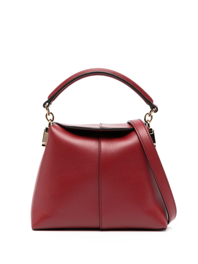 Tod's T Case Leather Mini Bag In Red