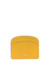 Apc Demi-lune Leather Cardholder In Yellow