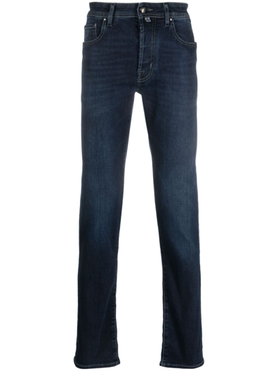 Jacob Cohen Handkerchief-detail Mid-rise Jeans In Blue