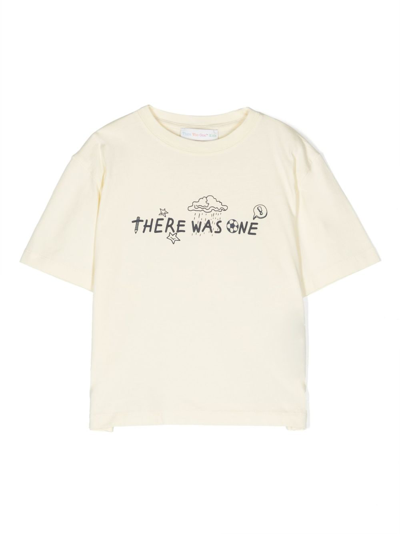 There Was One Kids' Logo-print Cotton T-shirt In Neutrals