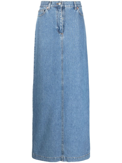 Magda Butrym Rear-slit Denim Maxi Skirt In Blue