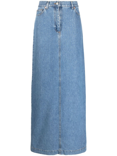 Magda Butrym Rear-slit Denim Maxi Skirt