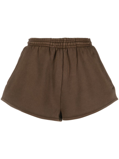 Entire Studios Cotton Jersey Shorts In Brown
