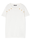 BALMAIN LOGO-PRINT COTTON T-SHIRT