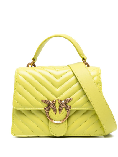 Pinko Love One Quilted Crossbody Bag In Green