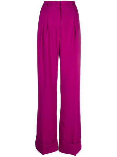 The Andamane Natalie Mid-rise Palazzo Trousers In Pink