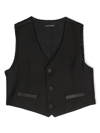 Monnalisa Logo-embroidered Sleeveless Waistcoat In Black