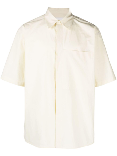 Jil Sander Short-sleeve Cotton Shirt In Yellow