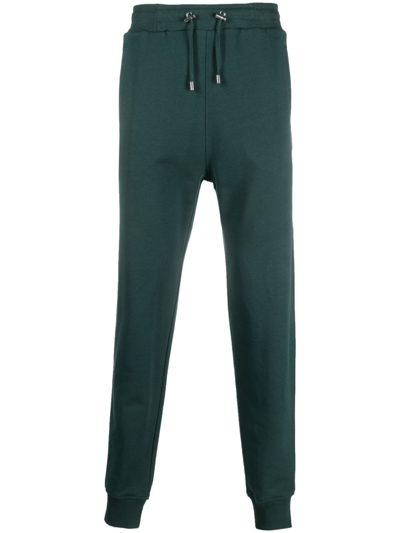 Balmain Logo-patch Cotton Track Pants In Green