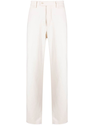 Caruso Pressed-crease Silk-blend Tailored Trousers In Neutrals