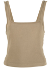 Entire Studios Cropped Organic-cotton Tank Top In Brown