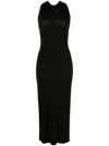 HELMUT LANG TWISTED-RACERBACK LIGHTWEIGHT MIDI DRESS