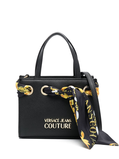 Versace Jeans Couture Chain Couture Scarf-detail Mini Bag In Black