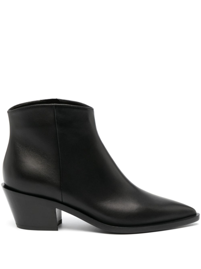 Gianvito Rossi 60mm Pointed-toe Leather Boots In Black