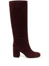 GIANVITO ROSSI 75MM ROUND-TOE SUEDE BOOTS