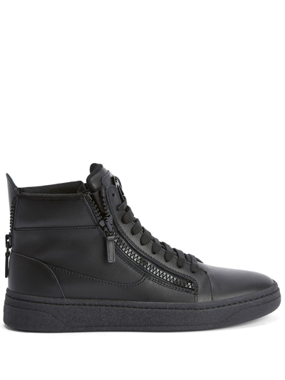 Giuseppe Zanotti Gz 94 Leather Sneakers In Black