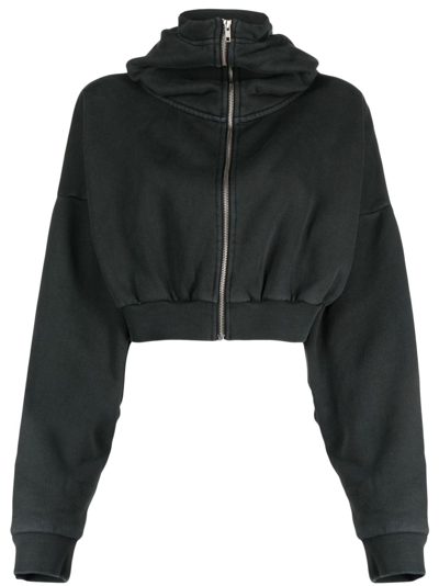 Entire Studios Stand-up Collar Zip-up Hoodie In Black