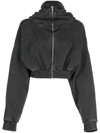 Entire Studios Stand-up Collar Zip-up Hoodie In Black