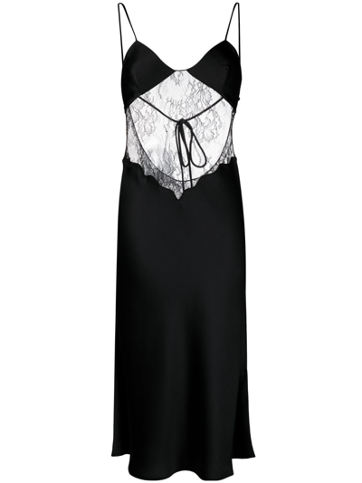 The Andamane Black Jessica Lace Midi Dress