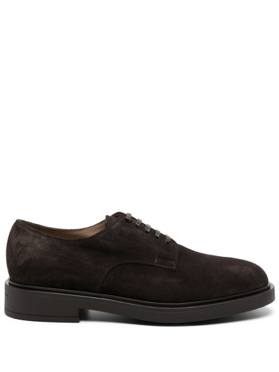 Gianvito Rossi William Suede Derby Shoes In Brown