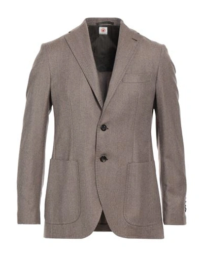 Luigi Borrelli Napoli Man Suit Jacket Dove Grey Size 44 Virgin Wool