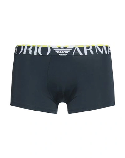 Emporio Armani Men's Knit Trunk Man Boxer Navy Blue Size M Polyamide, Elastane