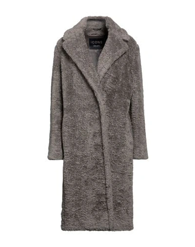 Cinzia Rocca Woman Coat Taupe Size 10 Viscose, Virgin Wool, Cotton, Polyamide In Grey