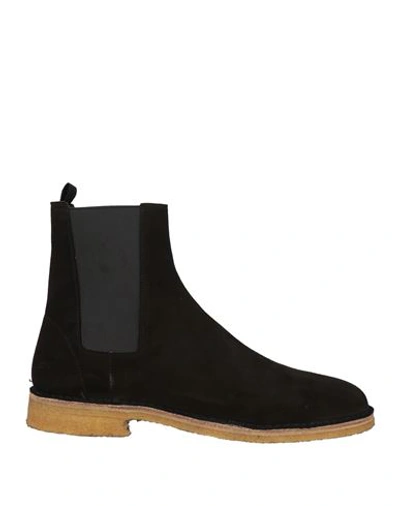 Saint Laurent Man Ankle Boots Dark Brown Size 11 Soft Leather