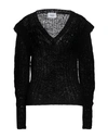 Dondup Woman Sweater Black Size 4 Hemp, Polyamide